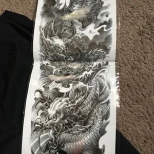 1Sheet Dragon Patterns Tattoo Sticker